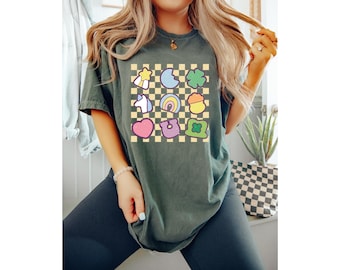 Comfort Colors® Lucky Charm Shirt, Shamrock Rainbow Shirt, St Patricks Day Shirt, St Patricks Shirt,Lucky Shirt, St Patty's Good Luck Shirt