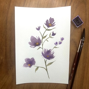 Original Wildblumen Aquarell Karte