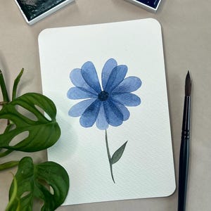 Original Aquarell Blumenkarte
