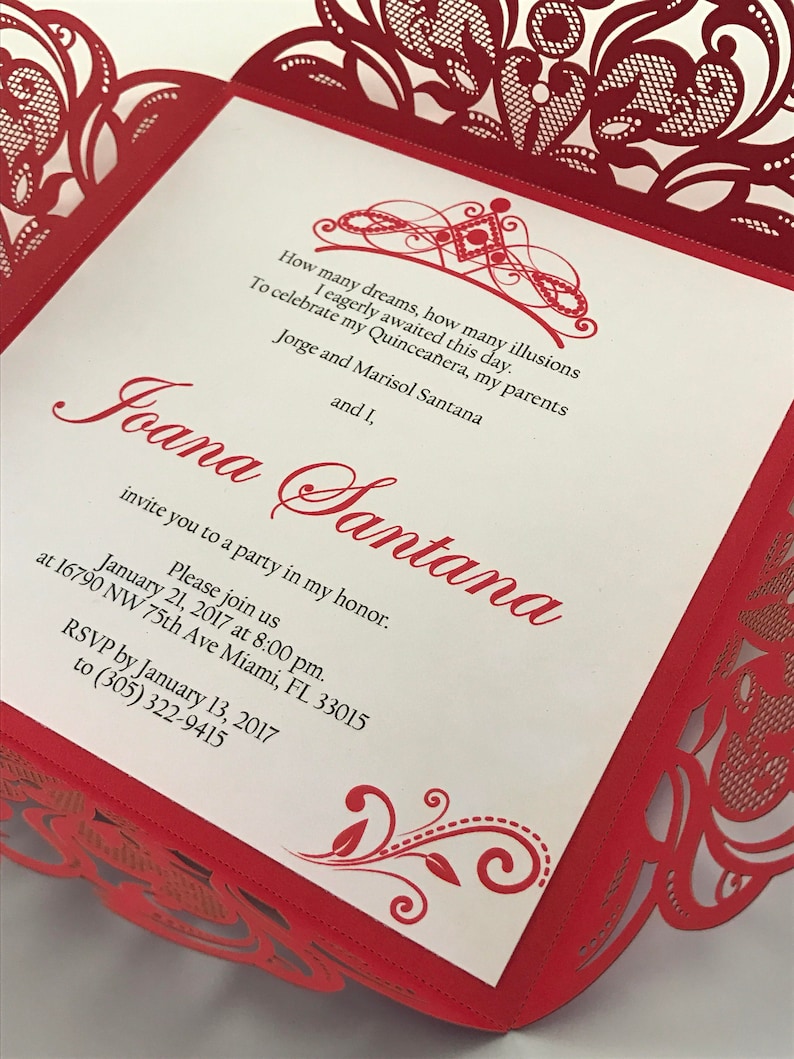 Quinceanera invite. Tiara Invitation. Spanish Invitation. | Etsy