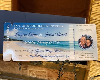Cancun Boarding Pass Save the date. Magnet Save the Date. Mexico magnet save the date. Riviera Maya Mexico wedding invitation