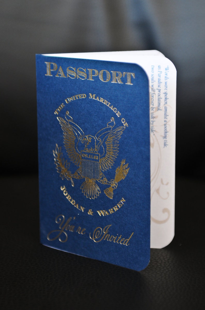 Passport Wedding. Passport Wedding Invitation, Destination Invite, Beach Wedding Invite. image 1