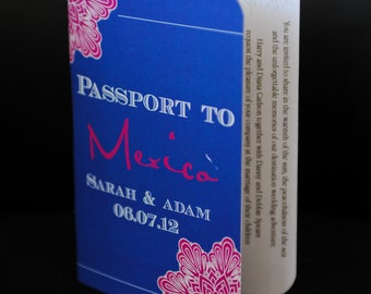 Mexico wedding invitation, Passport Wedding Invitation