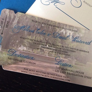 Carte d’embarquement Invitation DÉPÔT: Savannah Georgia design