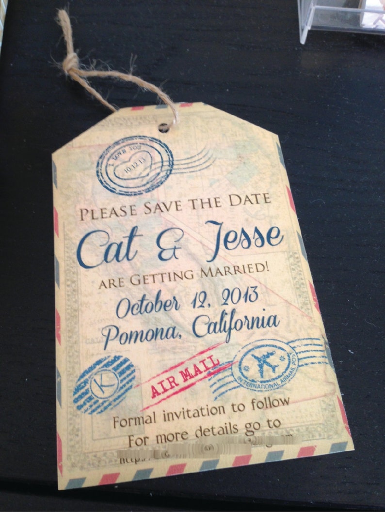 Destination Wedding Save the Date. Luggage Tag save