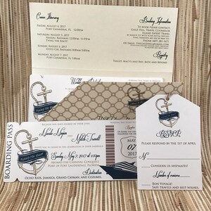 Cruise Wedding Invitation. Destination Wedding Invitation.  Boarding pass invitation.