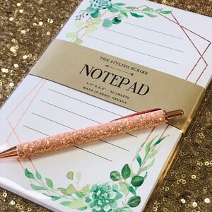 GreeneryNotepad. Succulent notepad. Floral notepad. Gift for friend
