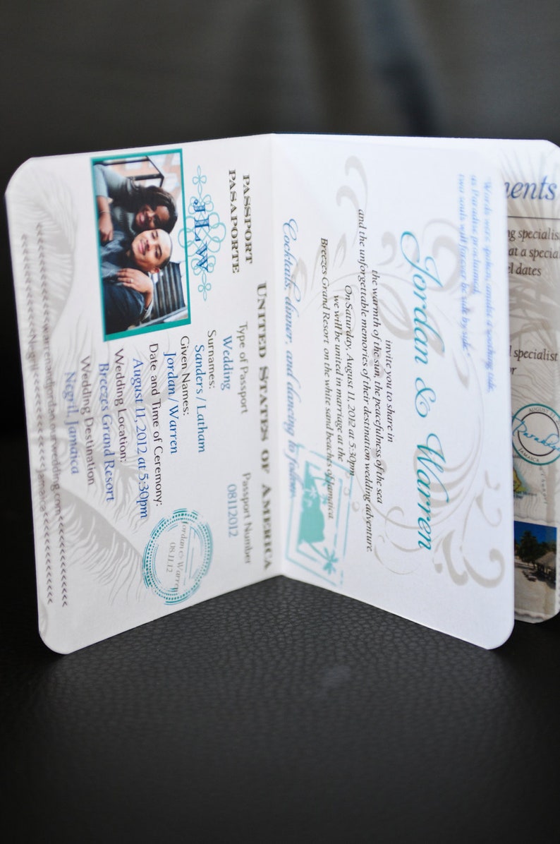 Passport Wedding. Passport Wedding Invitation, Destination Invite, Beach Wedding Invite. image 2