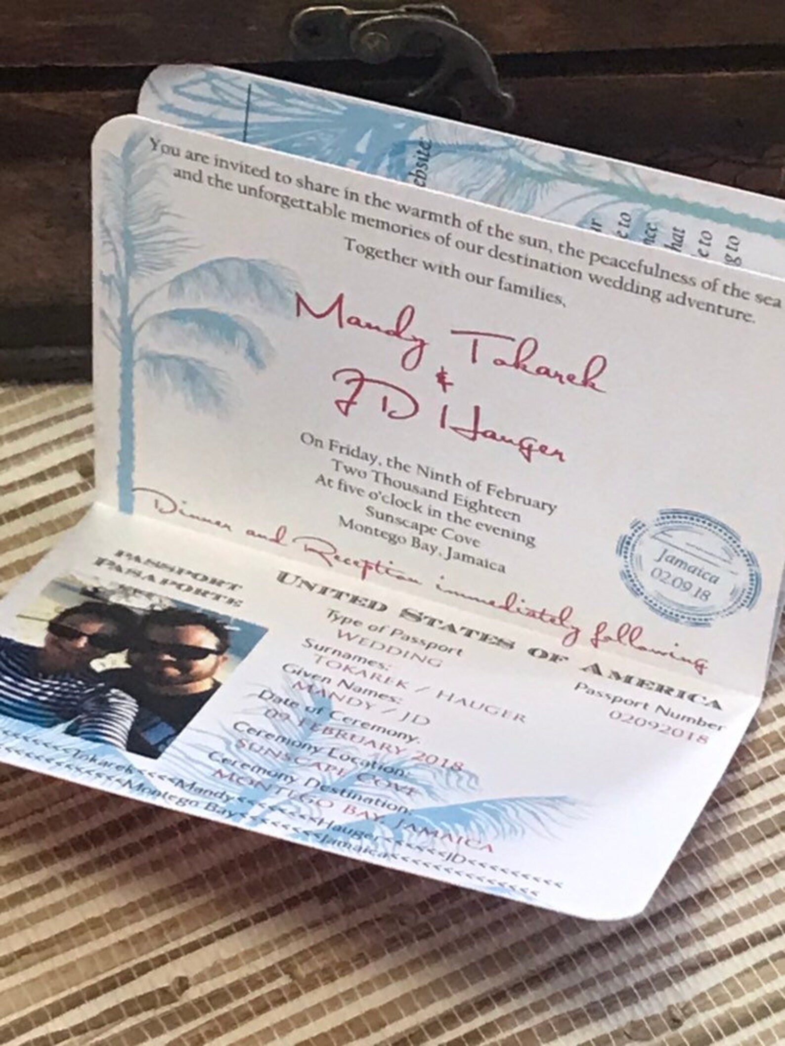 Jamaica Wedding Invitation. Jamaica Passport Invitation. Etsy