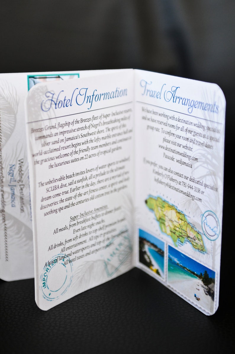 Passport Wedding. Passport Wedding Invitation, Destination Invite, Beach Wedding Invite. image 3