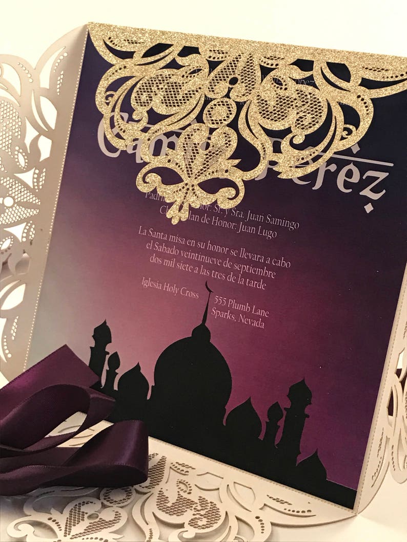Arabian Night Invite Bollywood Invitation Quinceanera Etsy