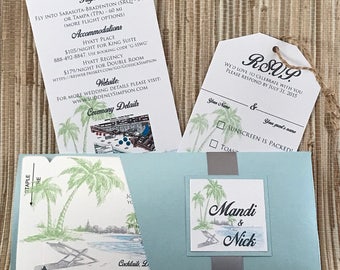 Boarding Pass Invite. Magnet Save the Date. Florida Boarding pass Invitation. travel wedding invitation