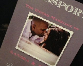 Passport Wedding Invitation. Destination Wedding Invitation. DEPOSIT: Engagement Photo Design