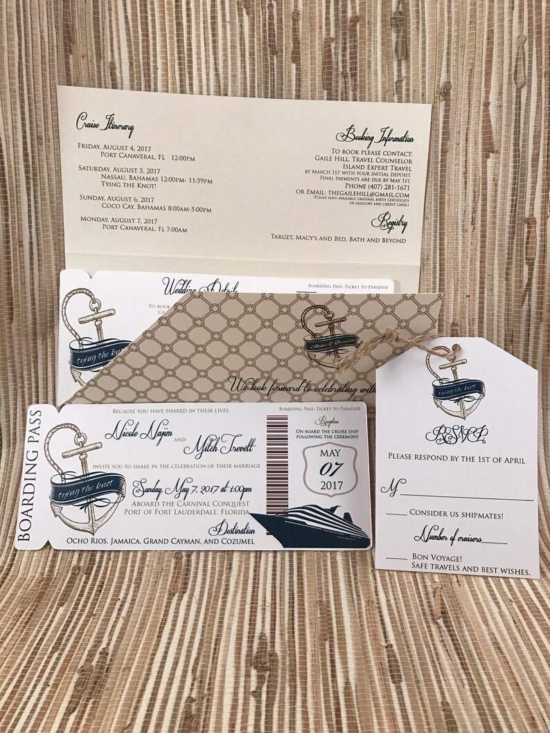 Cruise Wedding Invitation. Destination Wedding Invitation. | Etsy