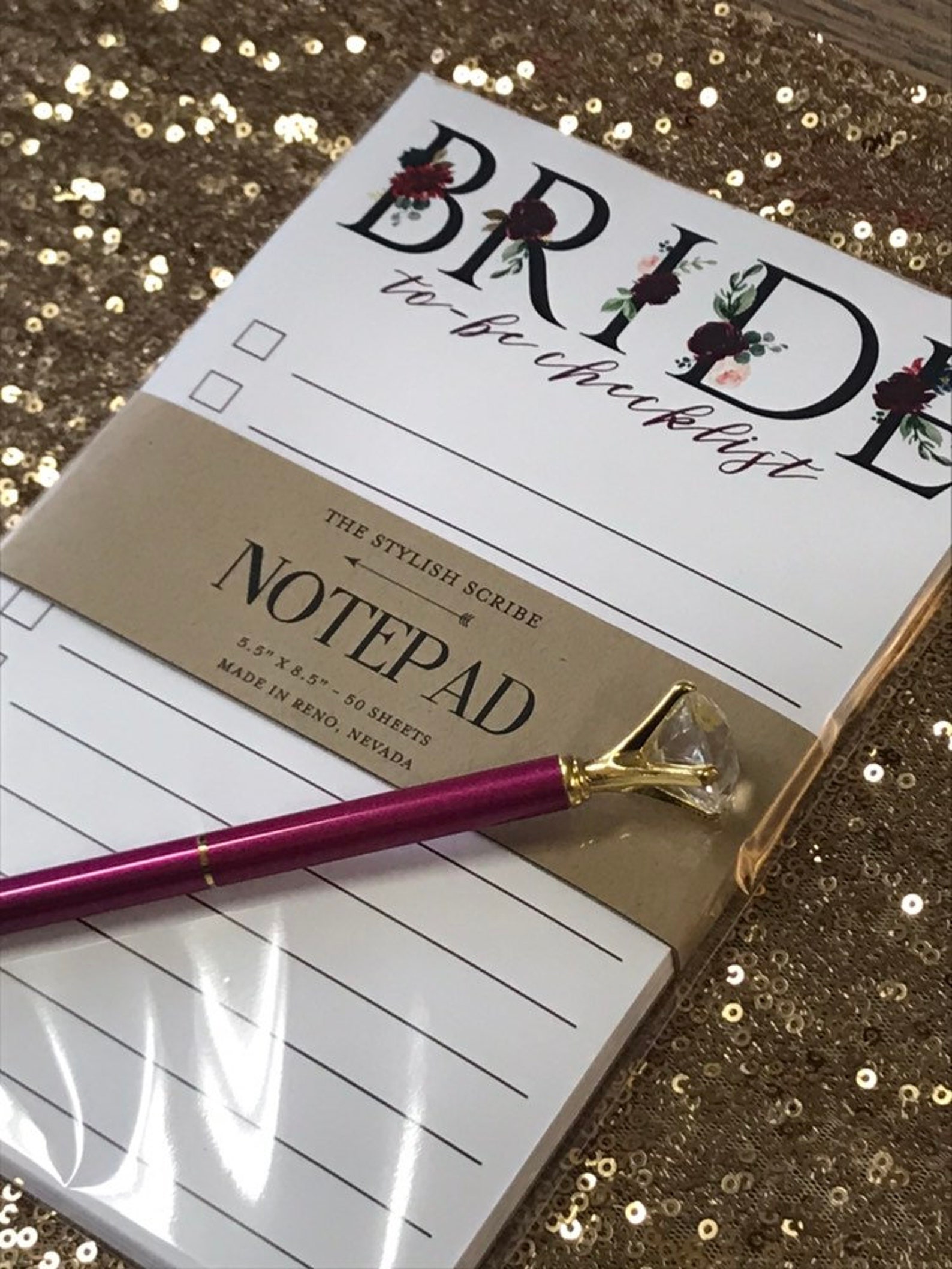 Bride-to-be Notepad. Bride Checklist. Gift for Bride to Be. Bridal ...