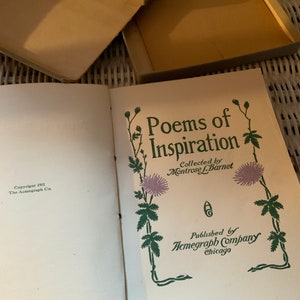 Antique Poetry Book 1911 Poems Of Inspiration Montrose L Barnet Original Box Paperback