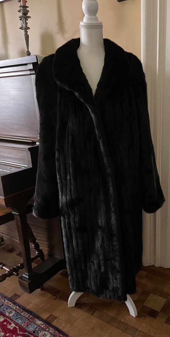 Black Ranch Mink Ladies Full Length Coat Henig Fur