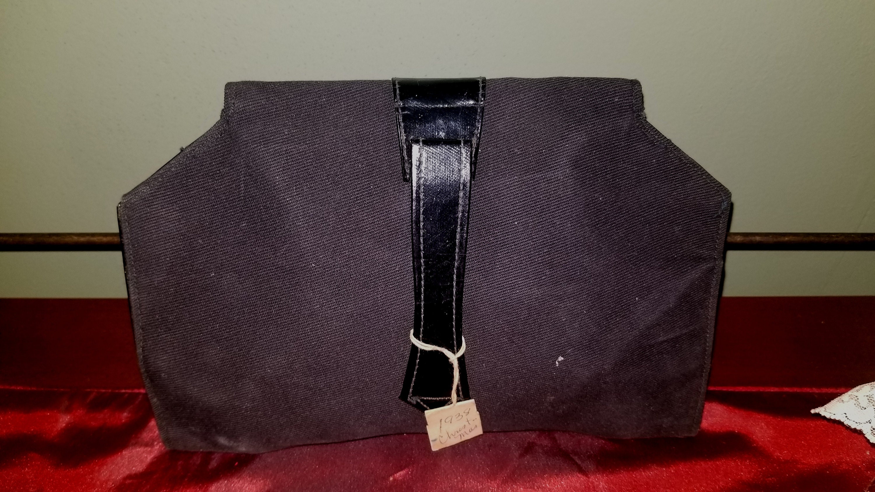 1938 JC Penneys Black Fabric Purse Clutch Wristlet Handbag Etsy.de