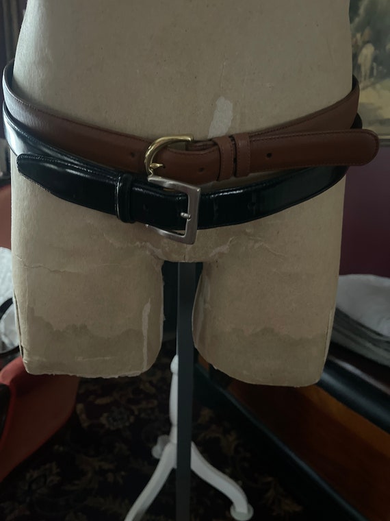 Vintage Coach Leather Belts Mens Black Brown 38 an