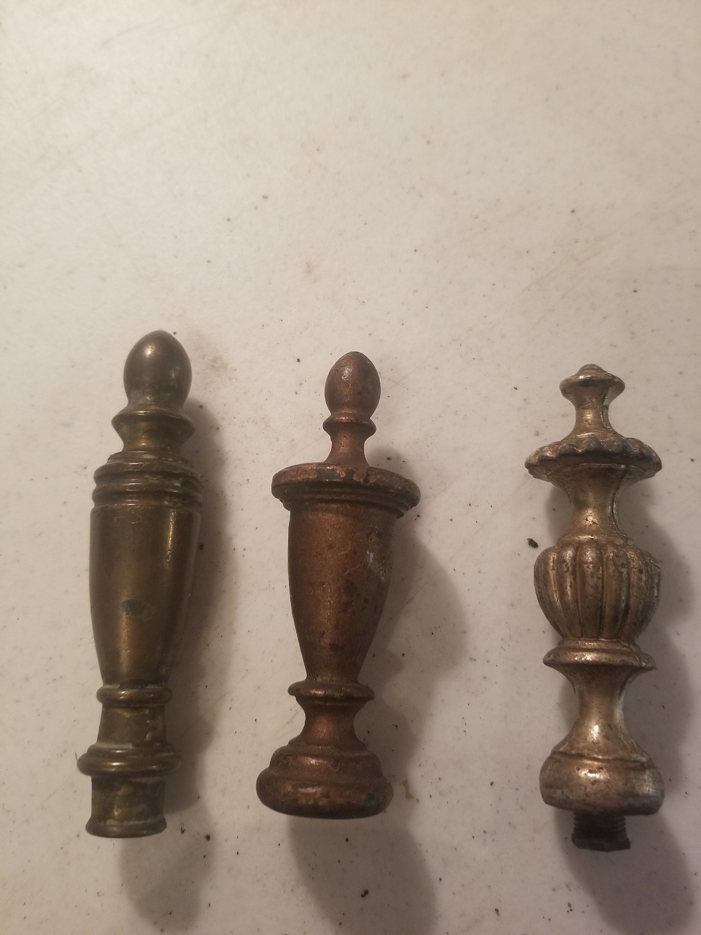 Antique Vintage Lamp Finials Brass Heavy Large Choice Etsy