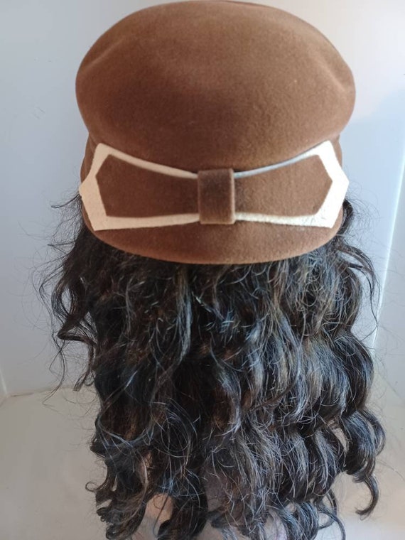 Vintage Brown Felt Hardesty Labeled Winter Hat Dar