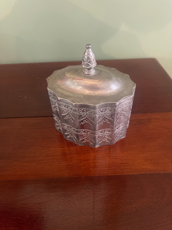 1991 Godinger Silver Casket Jewelry Box Engraved R