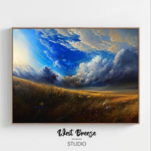 Imprimible - "Campo de cazas TIE" (Descarga de arte digital). Star Wars para un friki adulto. Hermoso paisaje de campo de flores silvestres para pared. Descarga de arte