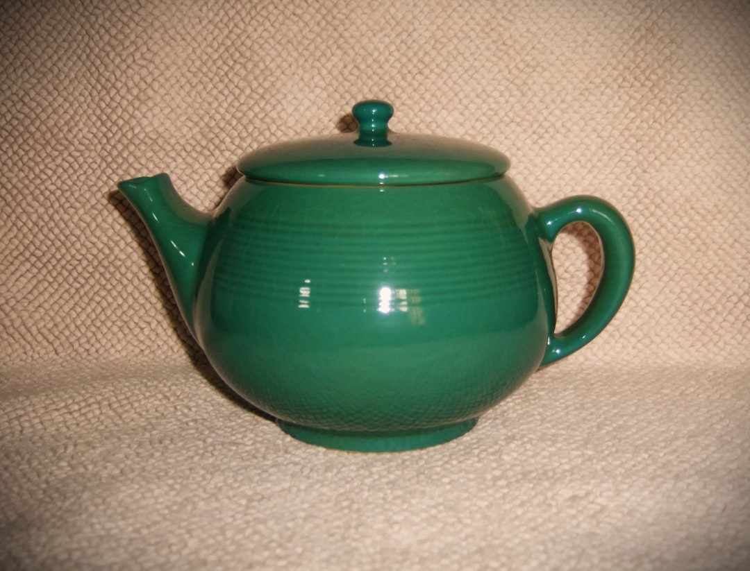 ROSEVILLE TEAPOT MCM Mayfair Green Pottery 1949 Old Vintage Etsy