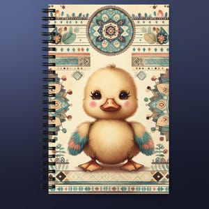 Libreta bohemia con diseño de patito bebé / Diario bonito y elegante para niños / Papelería y regalos ecológicos para amantes de los patitos
