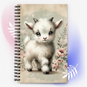 Cuaderno espiral con forma de cabrito / Diario bonito y funcional para niños / Regalo perfecto para amantes de los cabritos y entusiastas de los animales