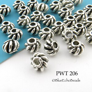 12 pcs -  7mm Pewter Spacer Beads, Turban (PWT 206)  BlueEchoBeads