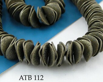 110 pcs - 10mm Antique Bronze Potato Chip Beads, Wavy Disks, Cornflake Beads, 1mm Hole (ATB 112) BlueEchoBeads