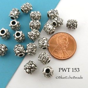 12 pcs 8mm Pewter Beads, Small Bali Style, Silver Tone, 2.5mm Hole PWT 153 BlueEchoBeads image 3