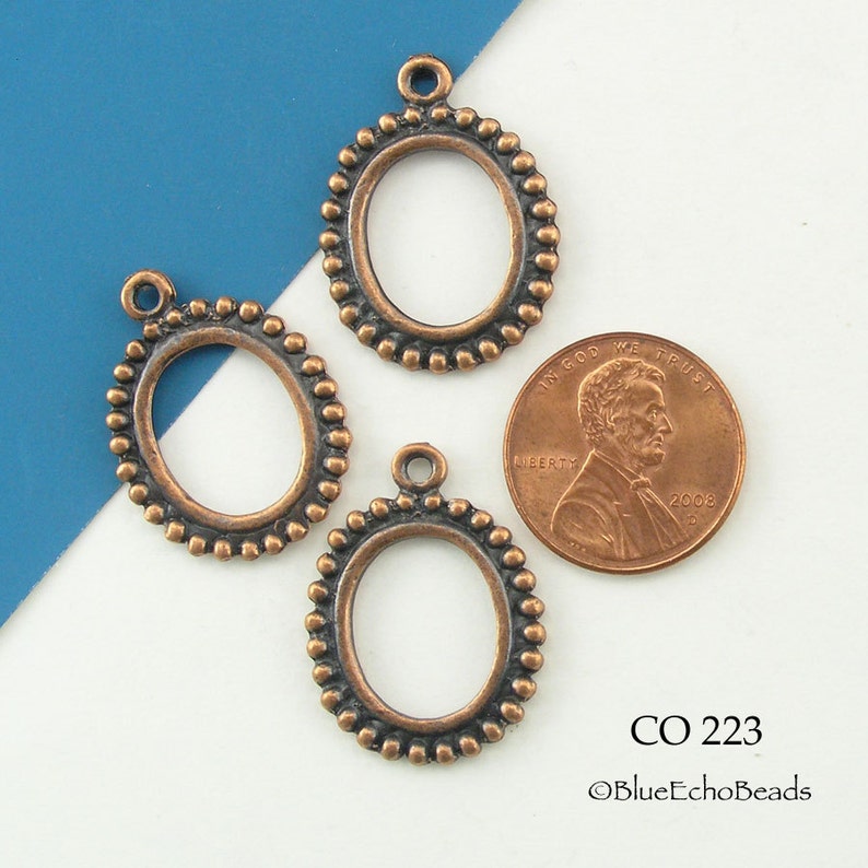 3 sets 20mm Oval Copper Toggle. Antiqued Copper Oval Clasp CO 223 BlueEchoBeads image 2