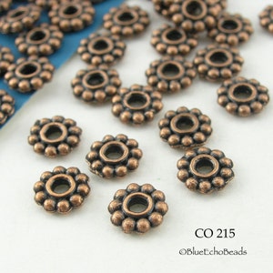50 pcs - Antique Copper Spacer Beads Antique, Copper Beads, 6mm (CO 215*) BlueEchoBeads