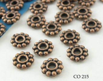 50 pcs - 6mm Antique Copper Tone Spacer Beads (CO 215) BlueEchoBeads
