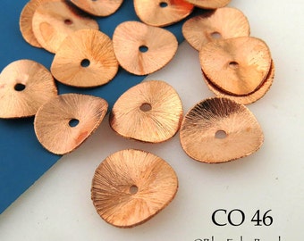 8 pcs - 14mm Copper Potato Chip Beads, Brushed Copper, Cornflake Beads, 1.4mm Hole (CO 46) 8 pcs BlueEchoBeads