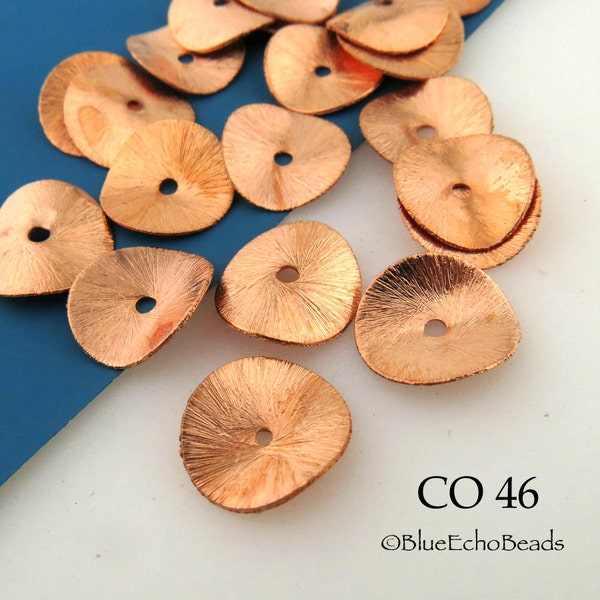 8 pcs - 14mm Copper Potato Chip Beads, Brushed Copper, Cornflake Beads, 1.4mm Hole (CO 46) 8 pcs BlueEchoBeads