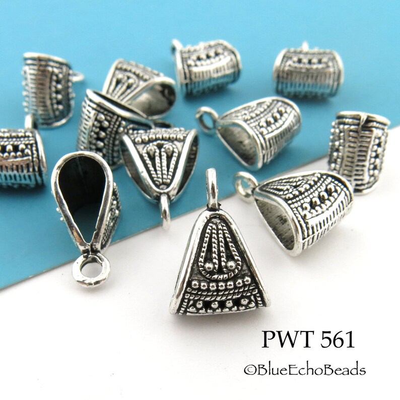 8 Pcs Large Pewter Charm Bail Decorative Pendant Bail Etsy