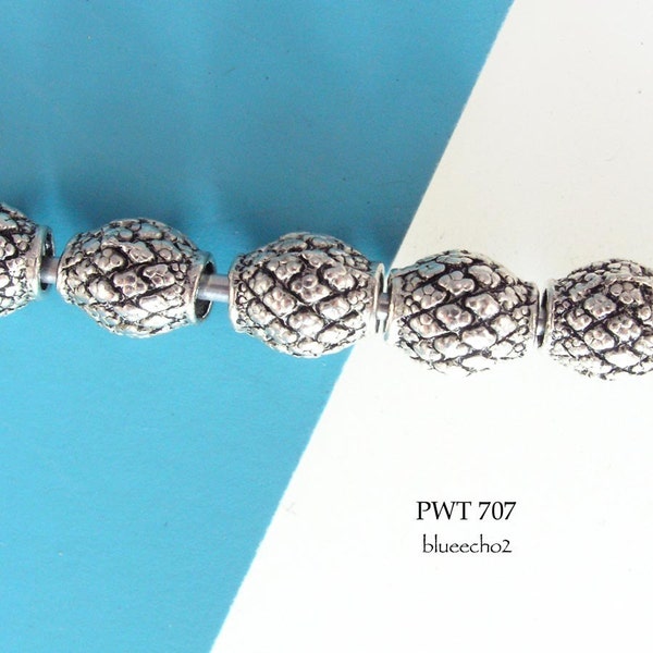 20 pcs Pineapple Antiqued Silver Pewter Beads (PWT 707)