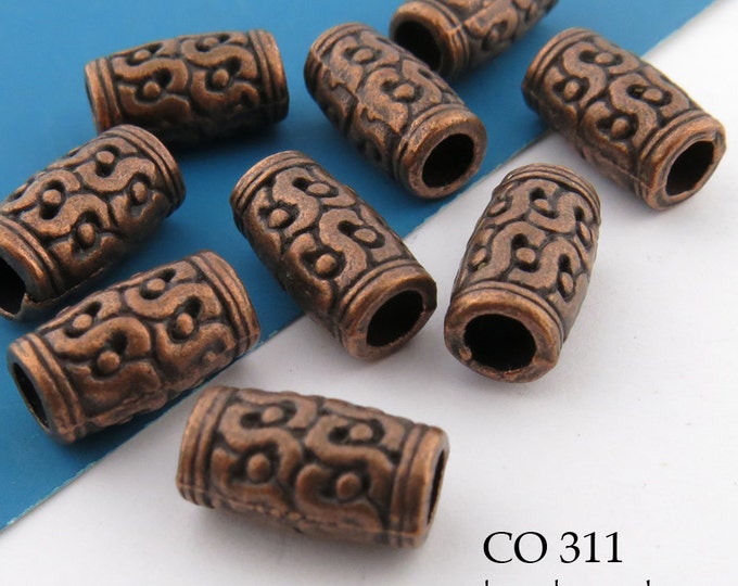 12mm Large Hole Copper Tube Beads 12mm X 6mm CO 311 8 Pcs Etsy