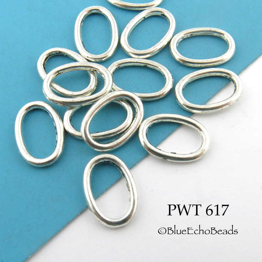 14mm Oval Pewter Jump Ring Connector Closed Large 14x9mm PWT Etsy