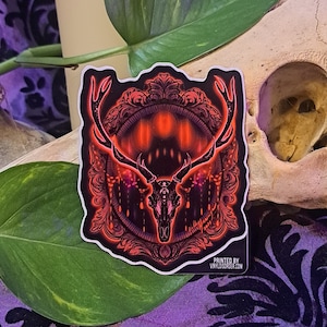 Moon Deer Red (Sticker)