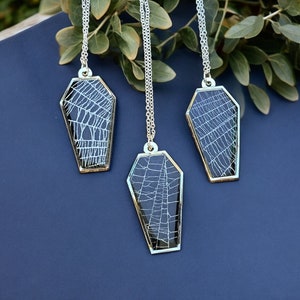 Real Spiderweb Coffin Pendant