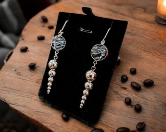 7 aros colgantes con forma de telaraña real (pendientes)
