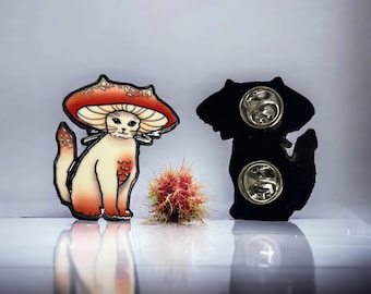 Pin de esmalte de gatito de setas