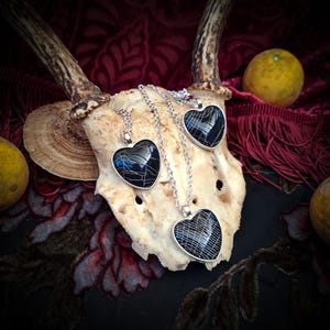 Real Spiderweb Heart Pendant