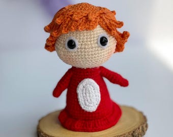 ポニョのあみぐるみ、かぎ針編みパターン、手作り、スペイン語と英語