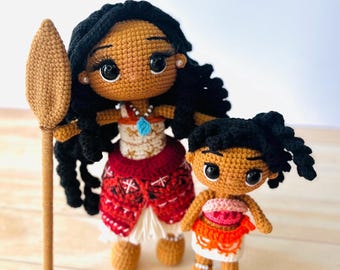 MOANA 2 and SIMEA / Crochet Doll Patterns Amigurumi in English and Spanish / PDF / Chibi / Disney / Princesses / Princess