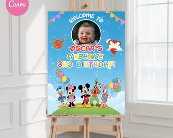 Mickey Mouse Clubhouse Welcome Sign: Editable Party Poster (Digital Download)